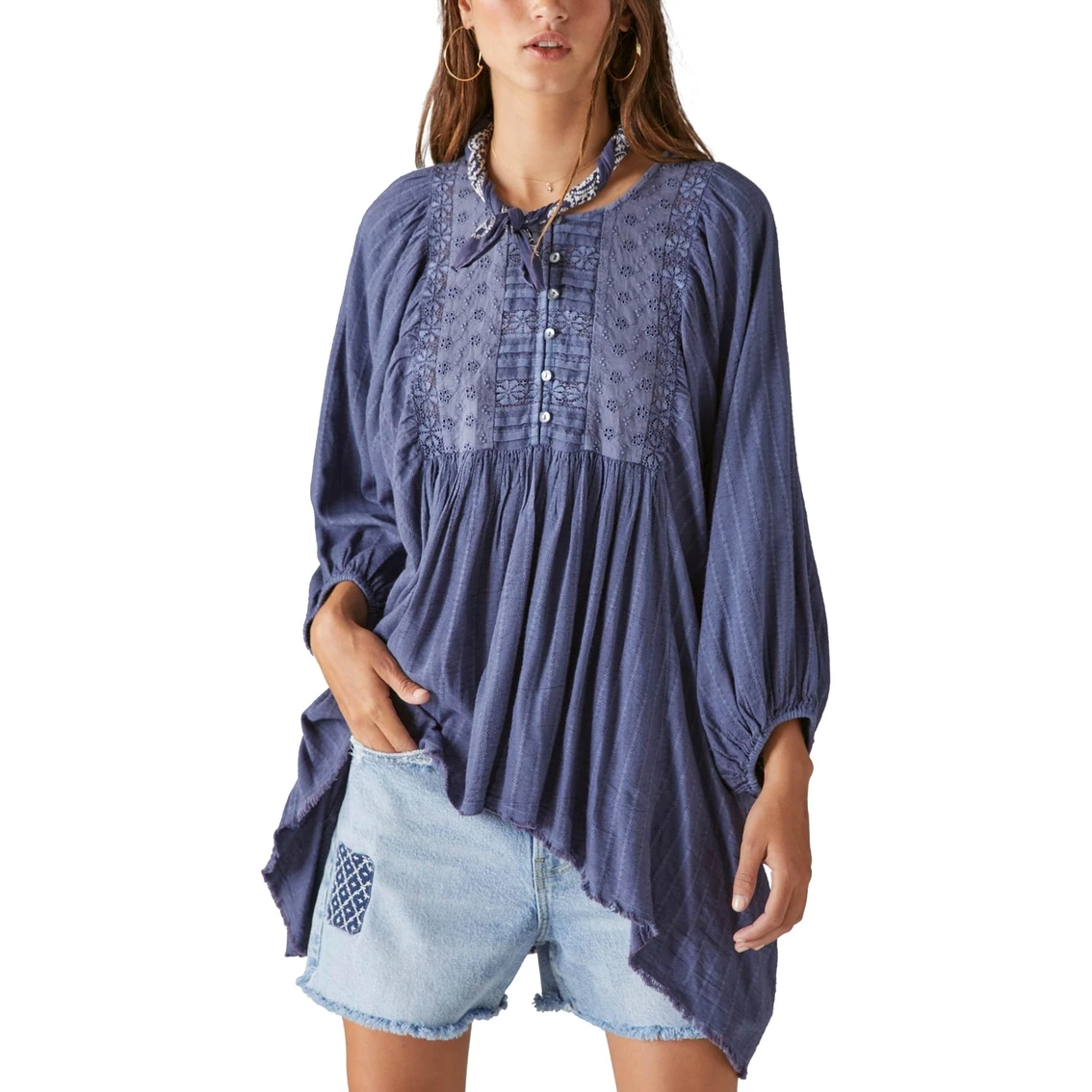 Best Pirce π€© Lucky Brand Lace Yoke Tunic π