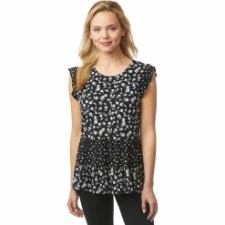 Outlet ✔️ JW Cap Sleeve Tiered Mesh Top ❤️