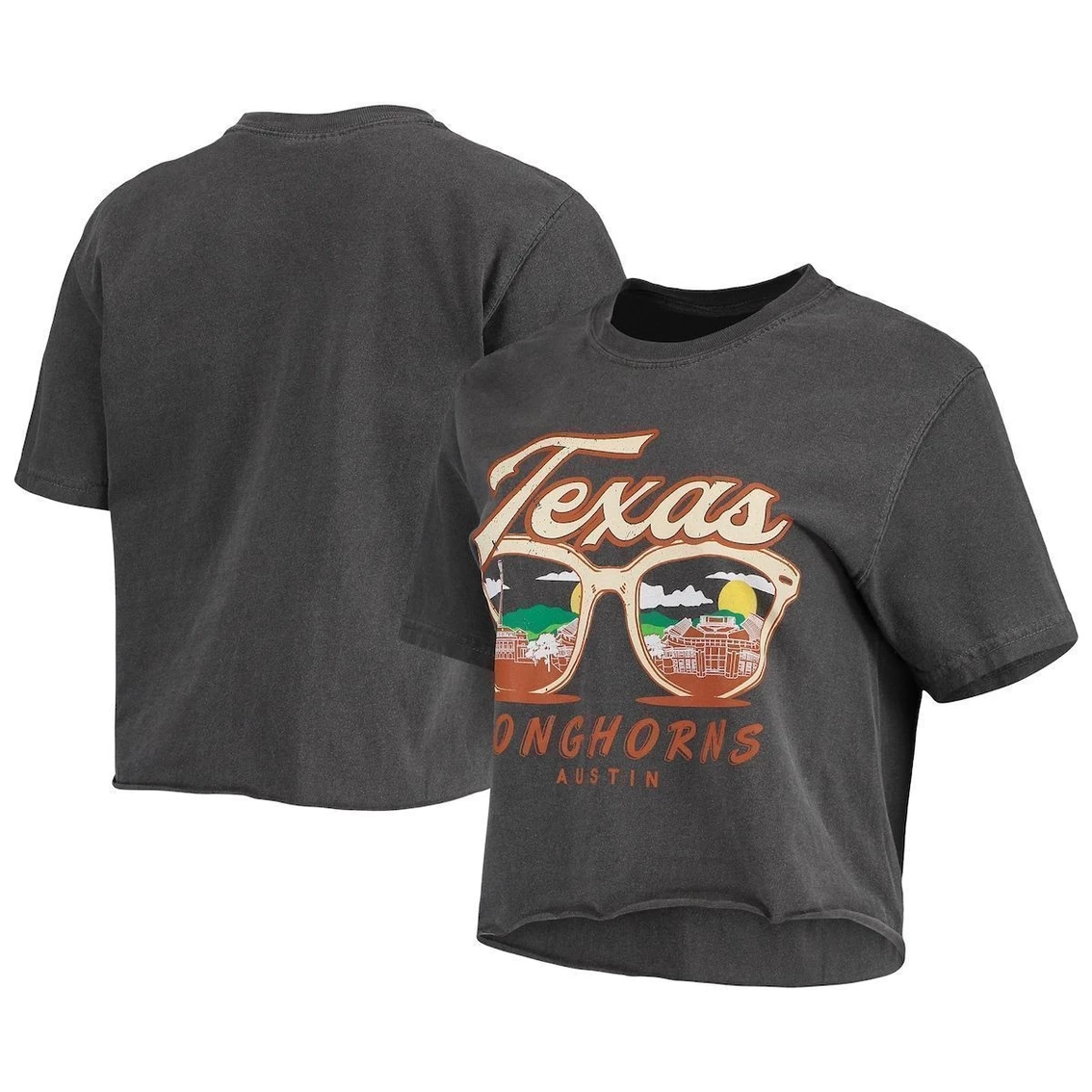 Top 10 π₯ Image One π© Women's Charcoal Texas Longhorns Vacation View π Sunglasses Crop Top π - Image 2