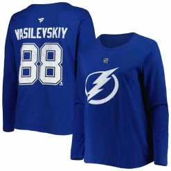 Best deal π₯ Profile π© Women's Andrei Vasilevskiy Blue Tampa Bay Lightning Plus Size Name And Number Long Sleeve T-Shirt π§¨