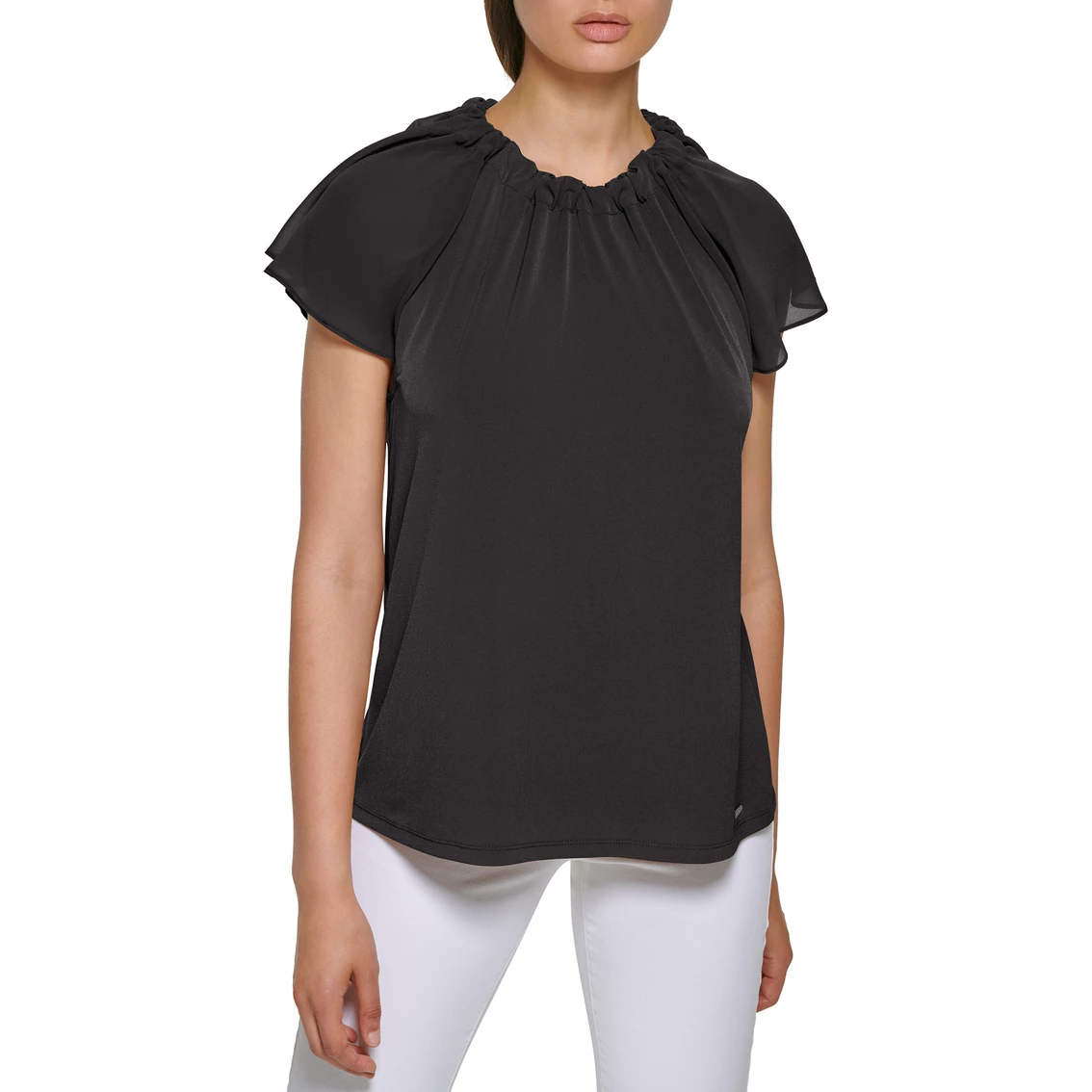 Flash Sale β Calvin Klein Chiffon Ruffle Sleeveless Top π