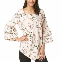 Promo 👏 Alfani Petite Printed Tiered Sleeve Top 🤩