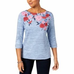 Hot Sale 😉 Karen Scott Petite Studded Floral Print Top 🛒