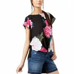 Outlet 💯 INC International Concepts Petite Floral Print Knit Top 👍