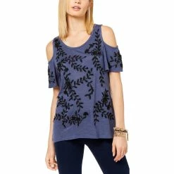 Best Sale ✔️ INC International Concepts Petite Embroidered Cold Shoulder Top 💯