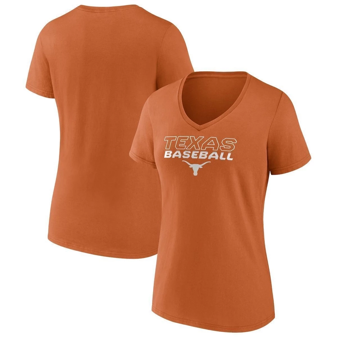 Cheap π Women's Fanatics Branded Texas Orange Texas Longhorns Clean Stack βΎ Baseball V-Neck T-Shirt π€© - Image 2