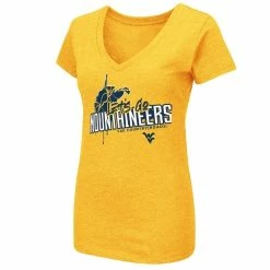 Deals π Women's Colosseum Gold West Virginia Mountaineers 2022 V-Neck Fan T-Shirt π₯°