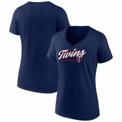 Cheap ✔️ Women's Fanatics Branded Navy Minnesota Twins One & Only V-Neck T-Shirt 👍