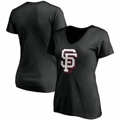 Flash Sale 💯 Women's Fanatics Branded Black San Francisco Giants Red White & Team V-Neck T-Shirt 💯