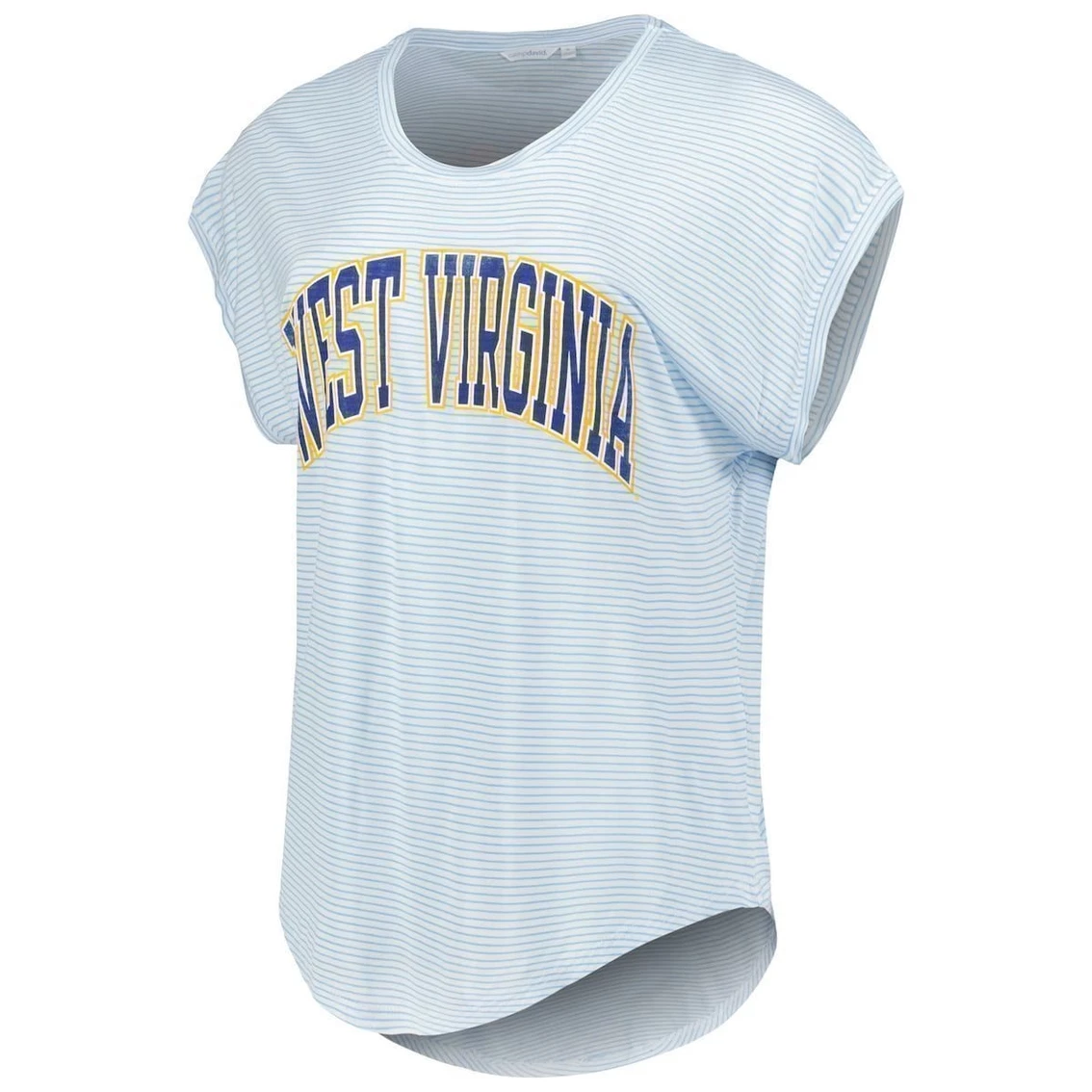 Buy π Camp David π© Women's White/Light Blue West Virginia Mountaineers Day Trip Striped Scoop Neck T-Shirt π - Image 3