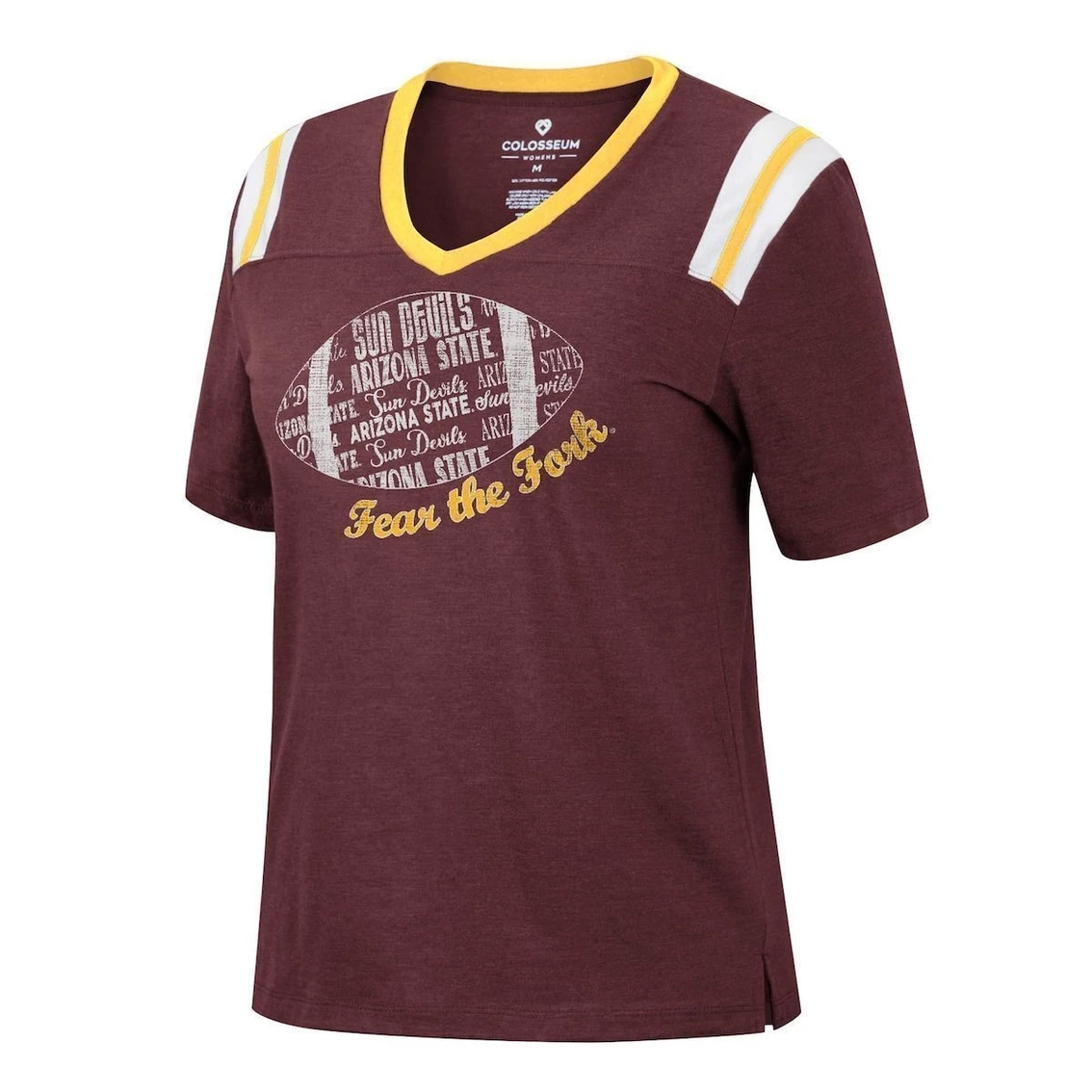 Top 10 π₯° Women's Colosseum Heathered Maroon Arizona State Sun Devils 15 Min Early Football V-Neck T-Shirt π₯ - Image 3