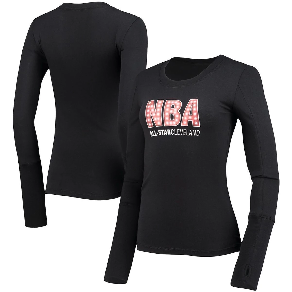 Outlet π Women's Lusso Style Black 2022 NBA All-Star Game Lizzie Long Sleeve T-Shirt π