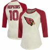Cheapest 🌟 Women's Majestic Threads DeAndre Hopkins Cream/Cardinal Arizona Cardinals Player Raglan Name & Number 3/4-Sleeve T-Shirt 😍