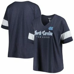 Budget 🔔 Profile 👩 Women's Heather Navy North Carolina Tar 👠 Heels Plus Size Give It All V-Neck T-Shirt 👏