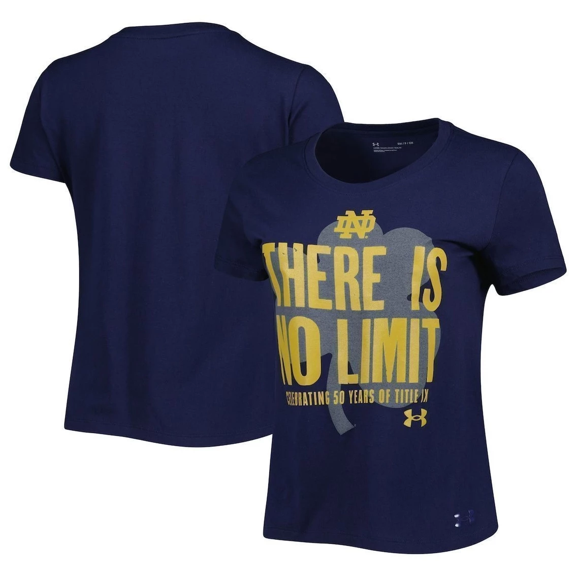 Discount π Women's Under Armour Navy Notre Dame Fighting Irish Title IX No Limit T-Shirt π