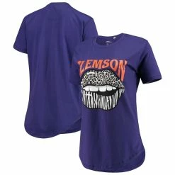 Top 10 😍 Women's Pressbox Purple Clemson Tigers Wild Lips Core T-Shirt 🎉