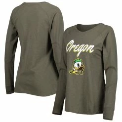 Best deal π Boxercraft π© Women's Olive Oregon Ducks Payton Elbow Patch Slub Raglan Long Sleeve T-Shirt π§¨