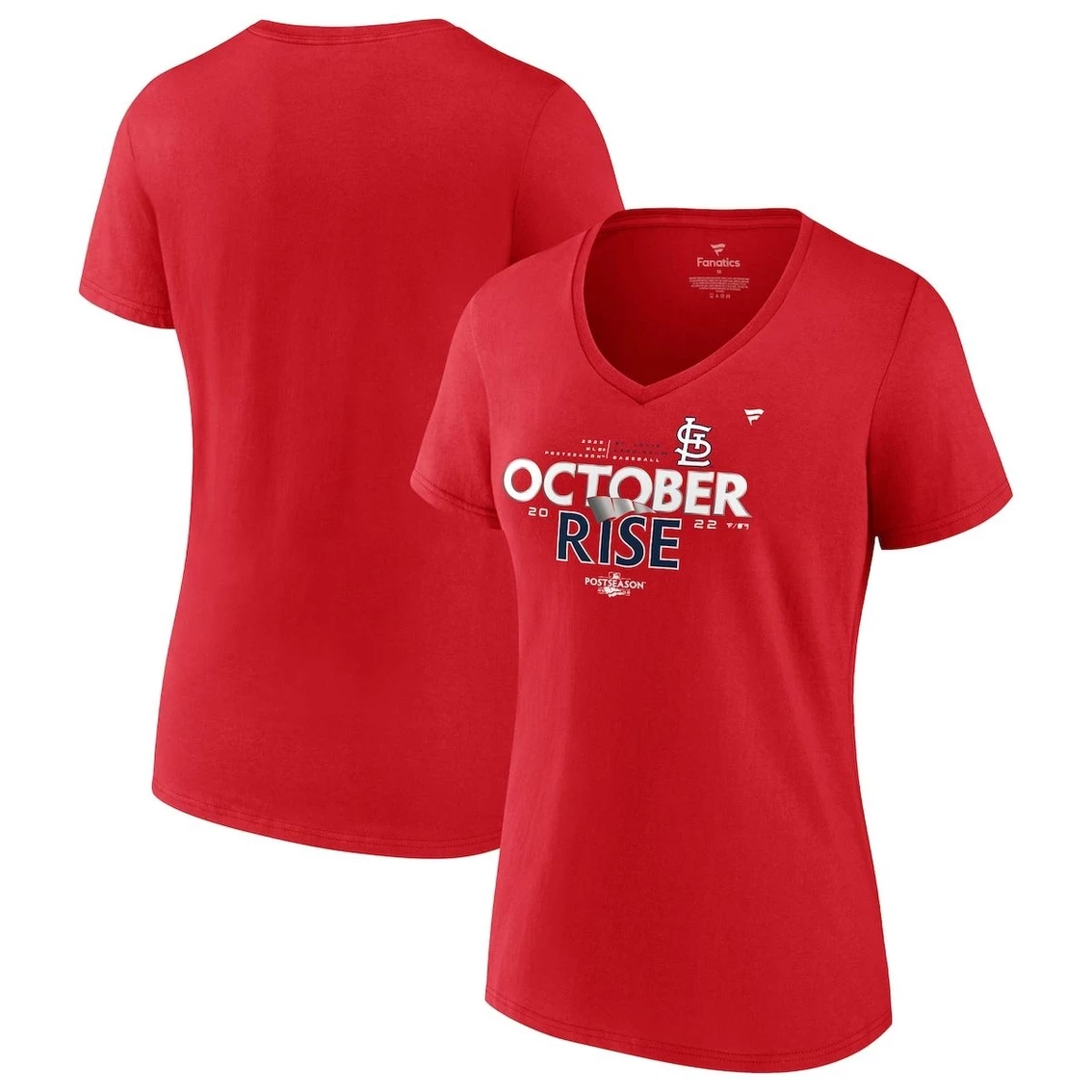 Best Pirce βοΈ Women's Fanatics Branded Red St. Louis Cardinals 2022 Postseason Locker Room V-Neck T-Shirt π
