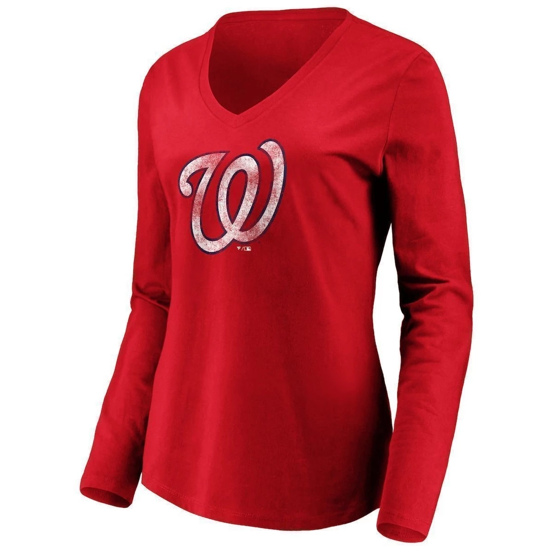Cheapest π― Women's Fanatics Branded Red Washington Nationals Core Team Long Sleeve V-Neck T-Shirt π - Image 3