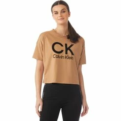 Best Pirce β€οΈ Calvin Klein Performance Stacked Flocking Graphic Raw Hem Pullover Tee π
