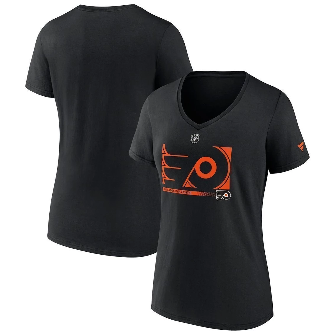 Cheapest 𧨠Women's Fanatics Branded Black Philadelphia Flyers Authentic Pro Core Collection Secondary Logo V-Neck T-Shirt π - Image 2