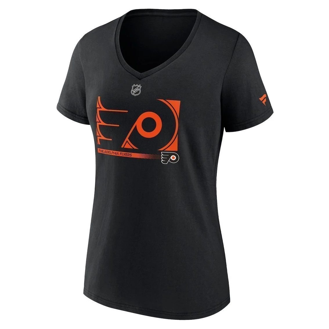 Cheapest 𧨠Women's Fanatics Branded Black Philadelphia Flyers Authentic Pro Core Collection Secondary Logo V-Neck T-Shirt π - Image 3