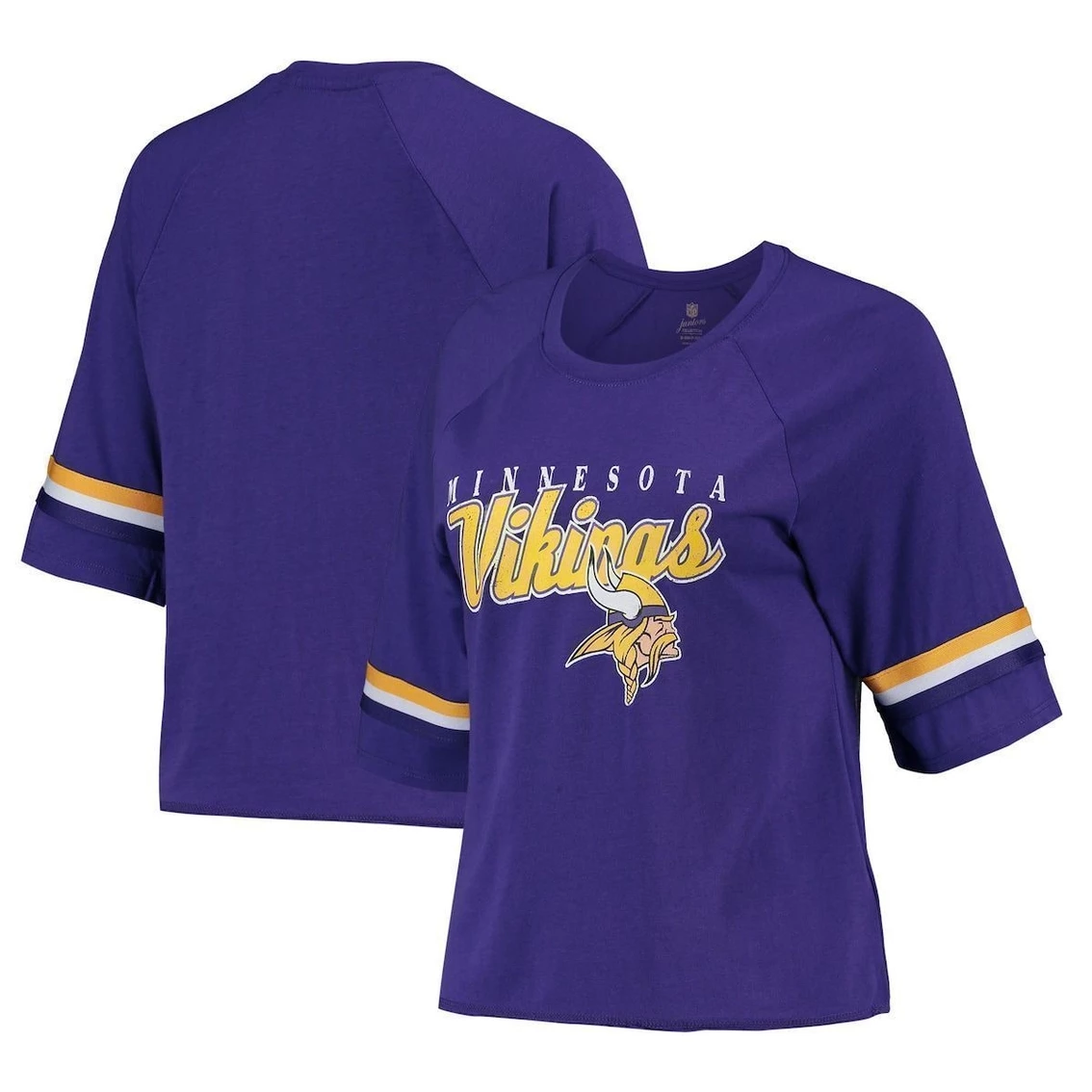 Flash Sale π Outerstuff Juniors Purple Minnesota Vikings Burnout Raglan Half-Sleeve T-Shirt β
