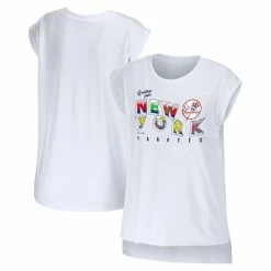 Buy 🔥 Women's WEAR By Erin Andrews White New York Yankees Greetings From T-Shirt ⭐