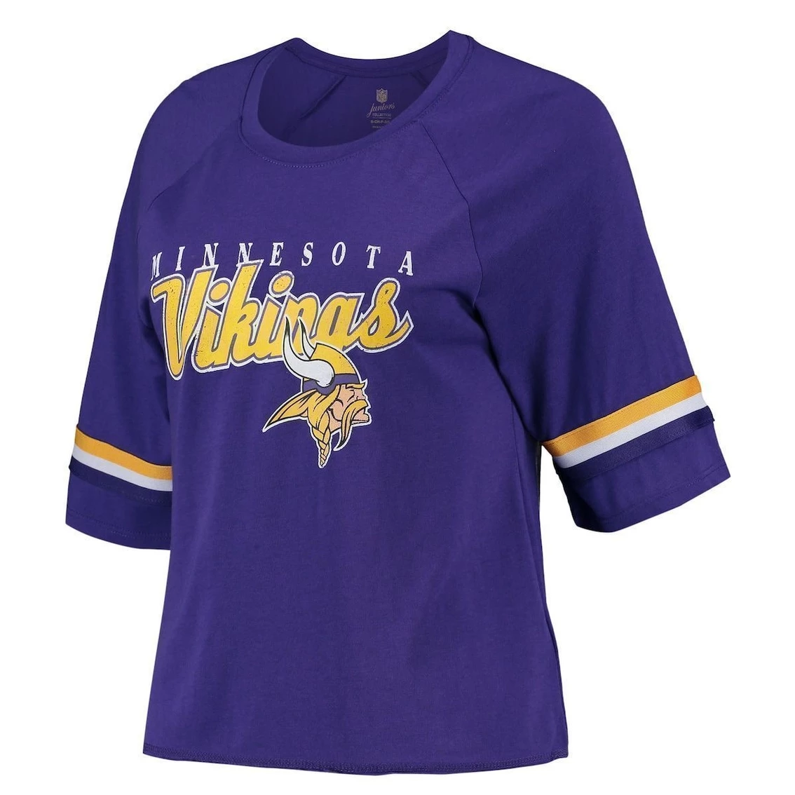 Flash Sale π Outerstuff Juniors Purple Minnesota Vikings Burnout Raglan Half-Sleeve T-Shirt β - Image 3