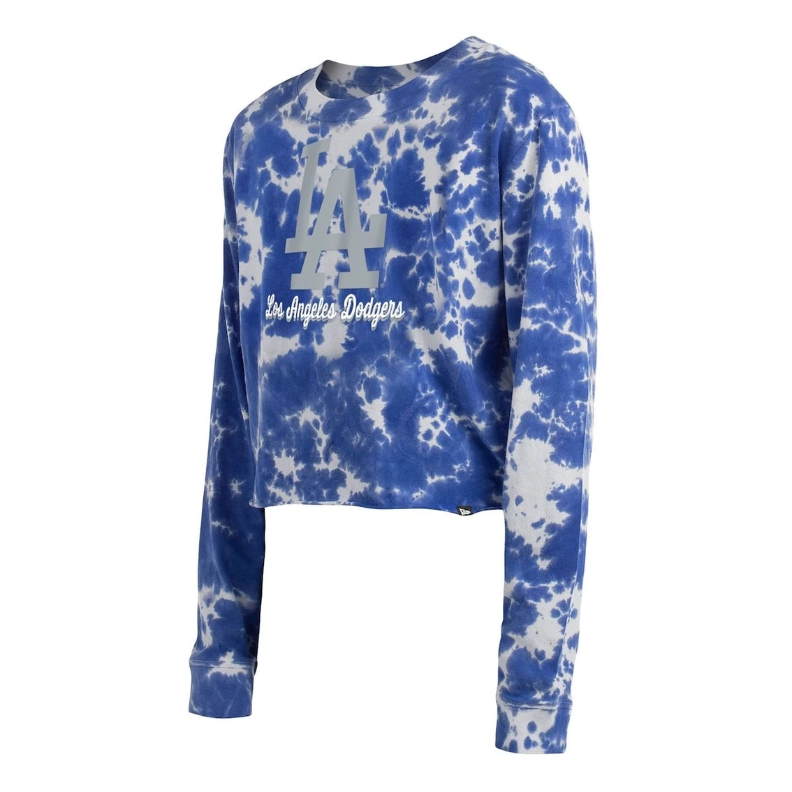 Best deal 𧨠Women's New Era Royal Los Angeles Dodgers Tie-Dye Cropped Long Sleeve T-Shirt π - Image 3